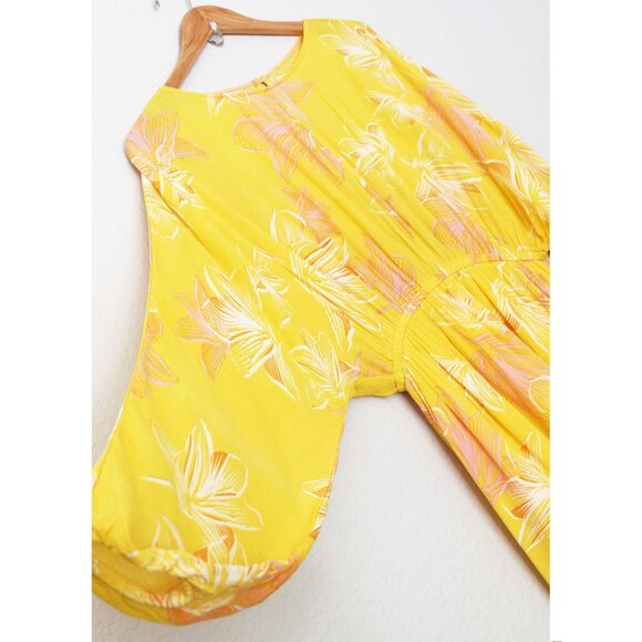 NEW Sisstrevolution I'm Fluttered Dress S Batwing Dolman Yellow Pink Gauze Mini - Picture 3 of 16